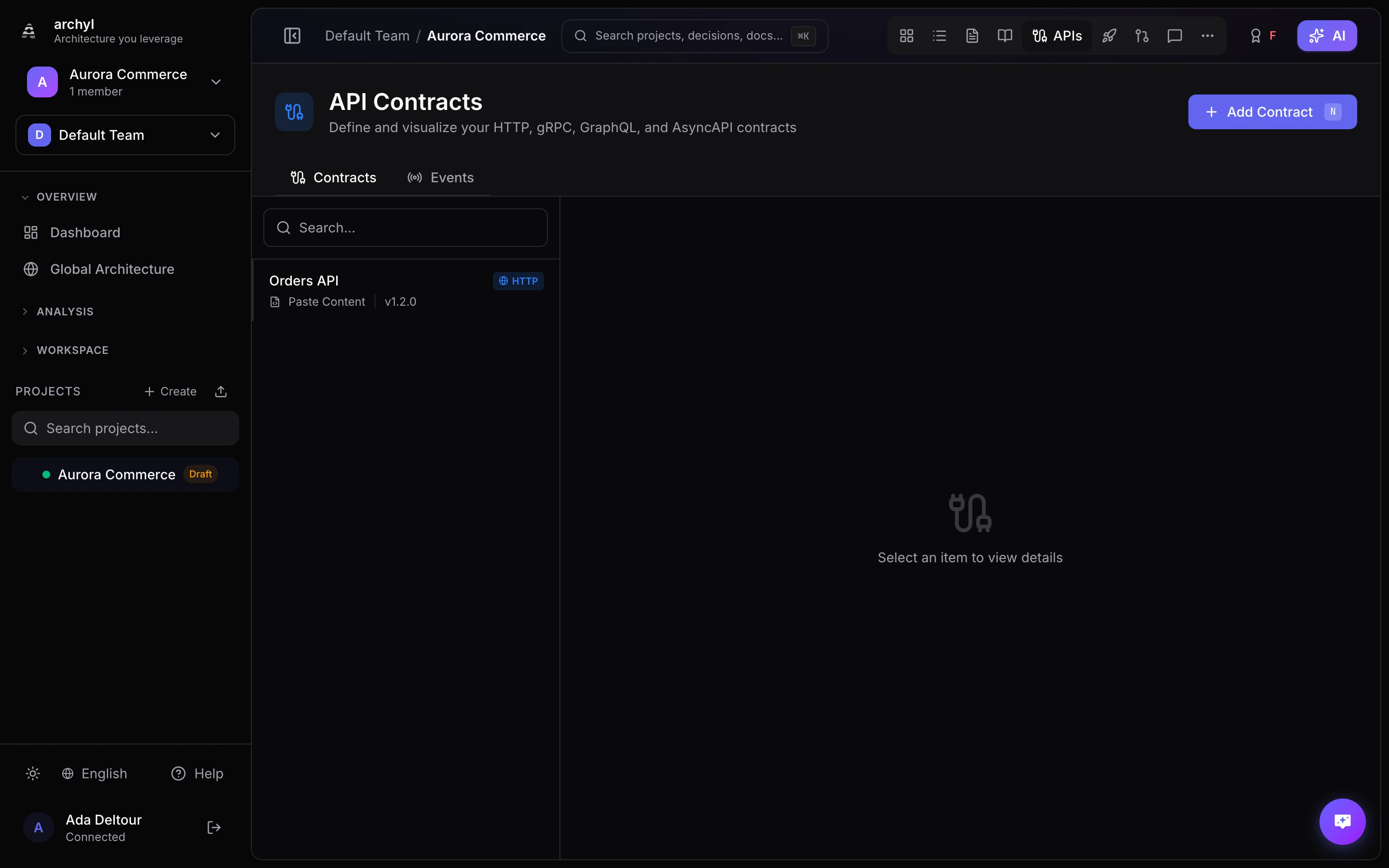 API contracts linked to your C4 elements