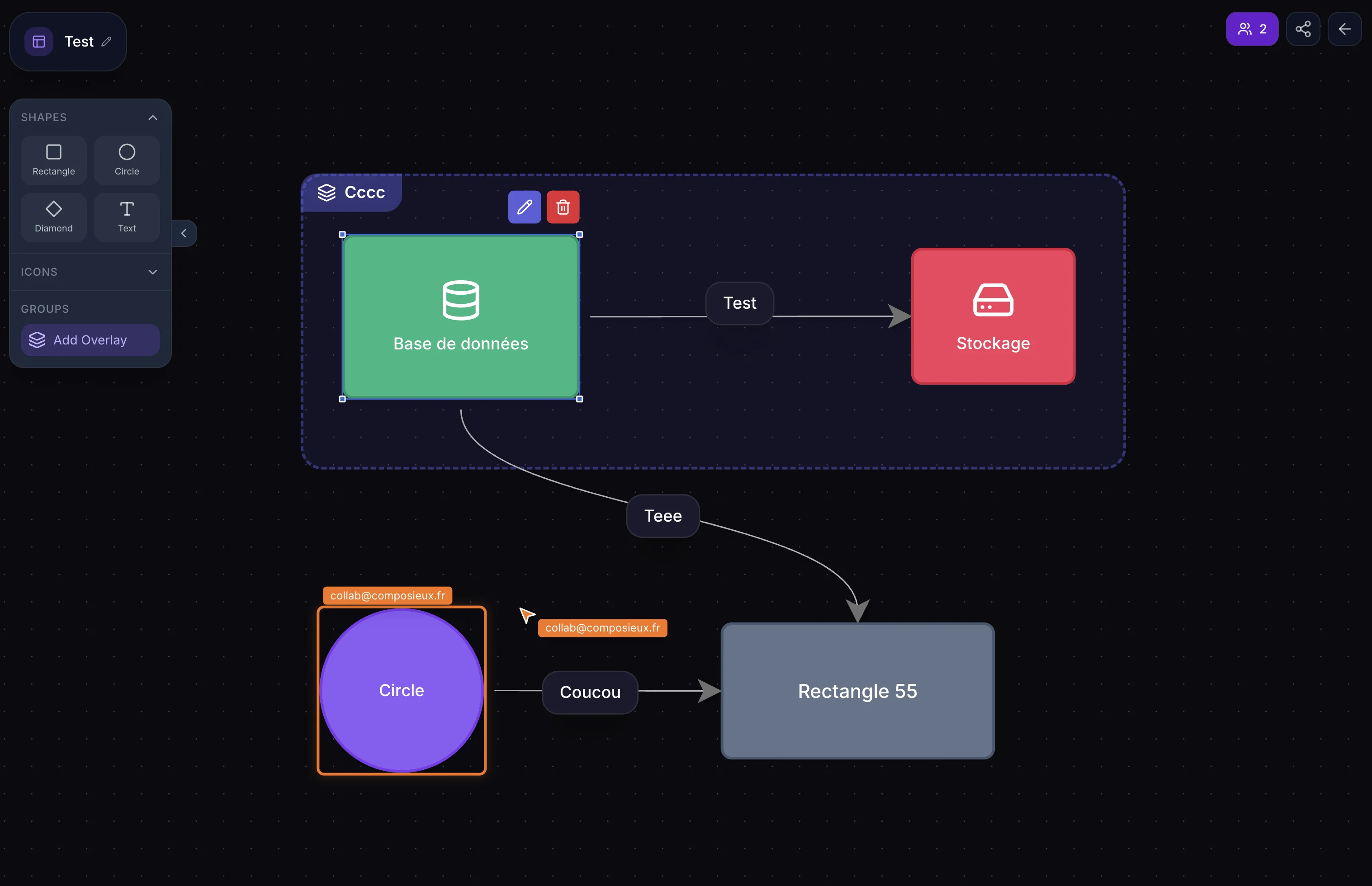 Collaboration en temps réel sur tableau blanc